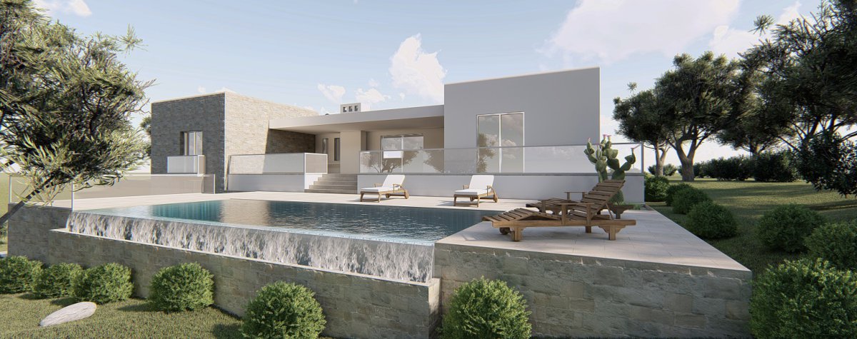 Planning and building of a luxurious and beautiful  sea-view house with pool